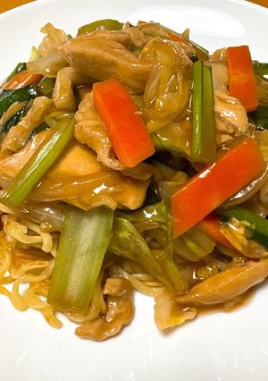 鶏むね肉とキャベツのあんかけ焼きそば-レシピのメイン写真