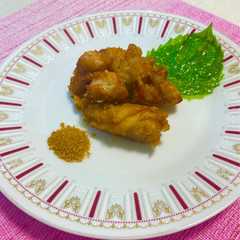 รูปของ カレー味の唐揚げと大葉🌟