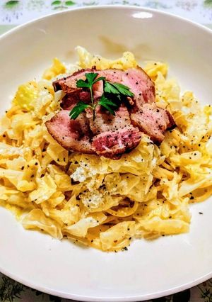 キャベツとベーコンのクリームパスタ-レシピのメイン写真