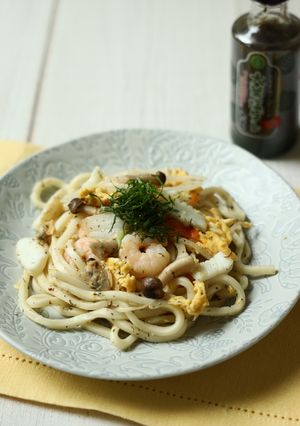 大葉風味の海鮮塩焼きうどん-レシピのメイン写真