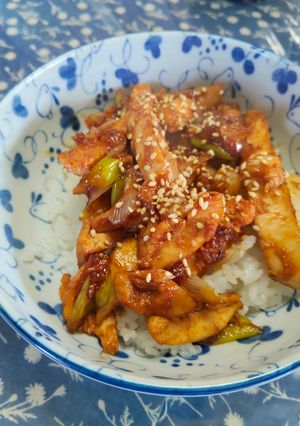 鶏むねコチュジャン甘辛丼-レシピのメイン写真