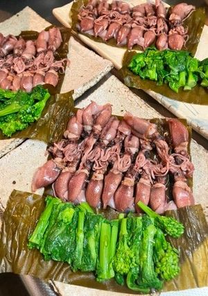 ホタルイカと菜の花の昆布締め-レシピのメイン写真