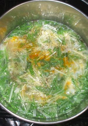 水菜たまごスープ♪簡単ツナ缶-レシピのメイン写真