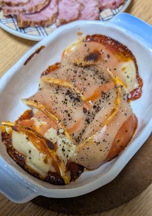 冷凍餃子アレンジ！チーズとろ～り餃子ピザ-レシピのメイン写真