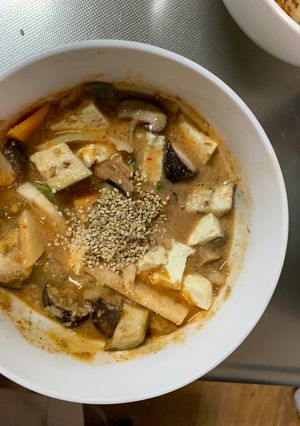 肉無豆腐簡単ピリ辛パエリア味豆腐野菜炒-レシピのメイン写真