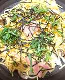 きのこパスタ　たらこトッピング