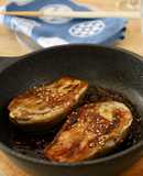 白なすの蒸し焼き にんにく生姜だれ