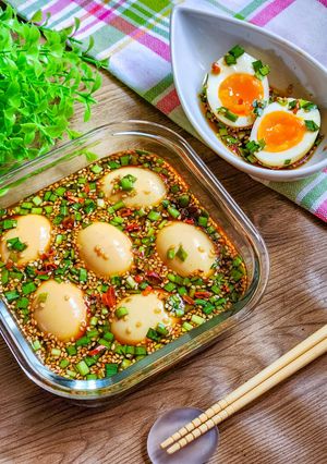 ニラだれで簡単！ピリ辛味たまご-レシピのメイン写真