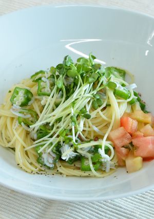 〈高血圧の減塩〉夏の香味野菜の冷製パスタ-レシピのメイン写真