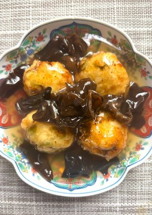 オクラ入り豆腐団子　キクラゲあん-レシピのメイン写真