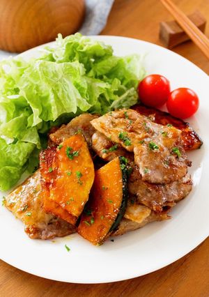 【豚肉とかぼちゃのにんにく醤油炒め】ご飯が進む♪-レシピのメイン写真