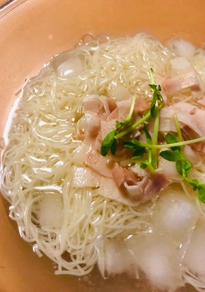 冷製素麺●しゃぶしゃぶベーコン添え-レシピのメイン写真