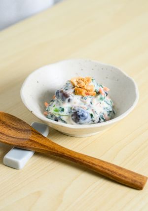 高血圧症予防に春菊とナッツの白和え-レシピのメイン写真