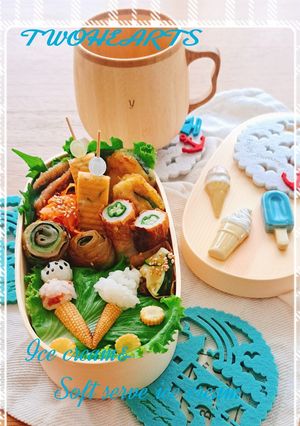 キャラ弁　アイス&ソフトクリーム弁当-レシピのメイン写真