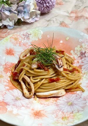 ドライトマトとイカワタのパスタ-レシピのメイン写真