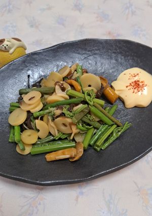 マヨラーさん必見🤭山菜の水煮でおつまみ💕-レシピのメイン写真
