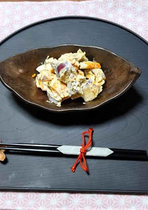 ヨウサマの減塩かぼちゃとさつま芋の和え-レシピのメイン写真