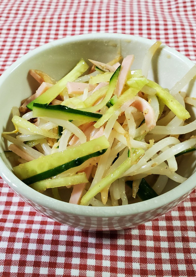 もやしとハムの胡麻ぽん酢和え-レシピのメイン写真