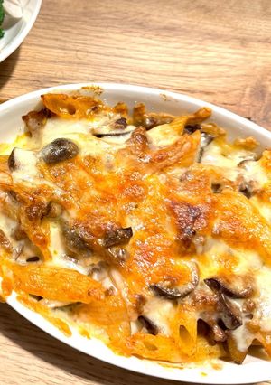 牛肉とナスのペンネ焼き-レシピのメイン写真