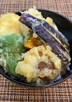 秋野菜で！天丼(精進揚げ)🍠-レシピのメイン写真