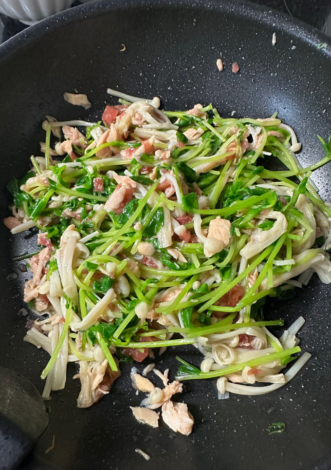 さっぱり！豆苗とえのきとツナの梅肉和え-レシピのメイン写真