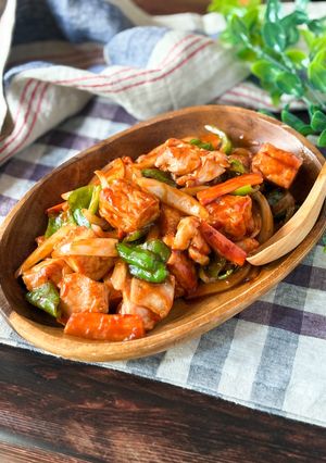 ごはんが進む！厚揚げと鶏もも肉の酢豚風-レシピのメイン写真
