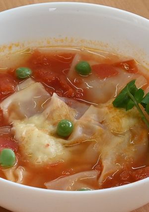 トマトのワンタンスープ　JAいるま野-レシピのメイン写真
