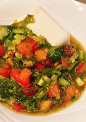 めかぶ夏野菜だれ冷奴-レシピのメイン写真