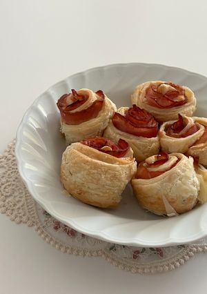 母の日に簡単お花のベーコンチーズパイ-レシピのメイン写真