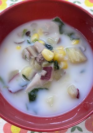 きのことさつまいものミルクスープ-レシピのメイン写真