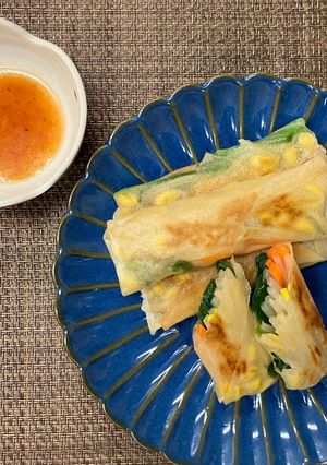豆もやしの春巻き　旨辛酢だれ-レシピのメイン写真