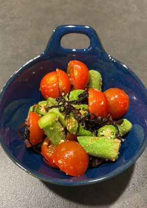 おくらとトマトのごまポン塩昆布-レシピのメイン写真