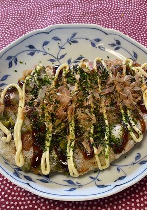 お好み焼き風焼き餅-レシピのメイン写真