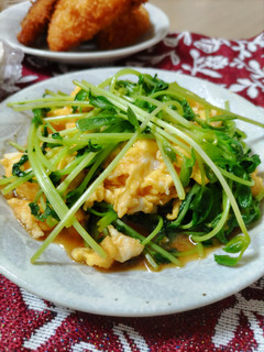 絶品❗️豆苗のシャキフワ卵炒め※簡単副菜-レシピのメイン写真