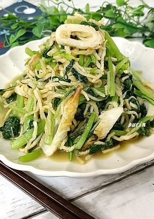 小松菜と切り干し大根の麺つゆ炒め-レシピのメイン写真
