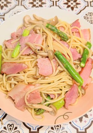 ベーコン・アスパラ・しめじのパスタ-レシピのメイン写真