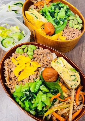 鮭フレーク＆たくあんそぼろ弁当-レシピのメイン写真