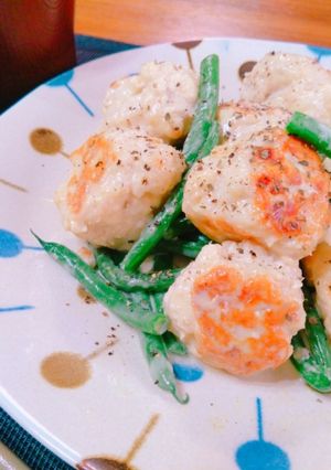 ＊鶏つくねといんげんのレモンソテー＊-レシピのメイン写真
