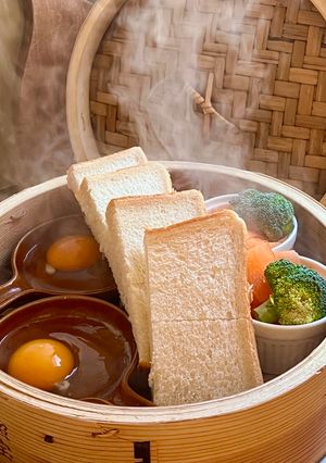 せいろでふわふわ食パンの朝ごはん♪-レシピのメイン写真