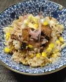 サバ味噌缶とたっぷりコーンの炊き込みご飯