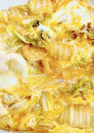 白菜と油揚げの卵とじ-レシピのメイン写真