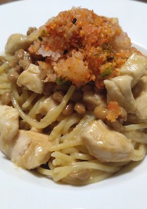 かぶのおろしと納豆鶏肉スパゲッティ-レシピのメイン写真