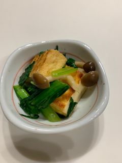 小松菜と厚揚げの和風ガーリックバター炒め-レシピのメイン写真