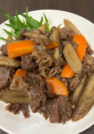 牛肉とごぼうの甘辛炒め-レシピのメイン写真