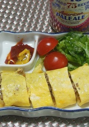 昭和の食堂風・挽き肉オムレツ-レシピのメイン写真