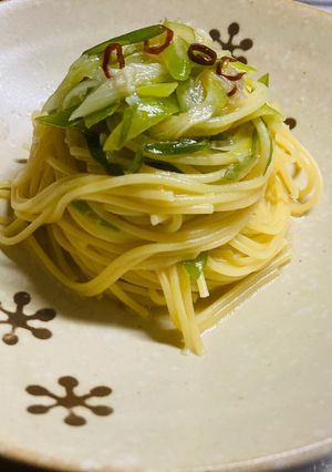 長ねぎと昆布茶と柚子胡椒のパスタ-レシピのメイン写真