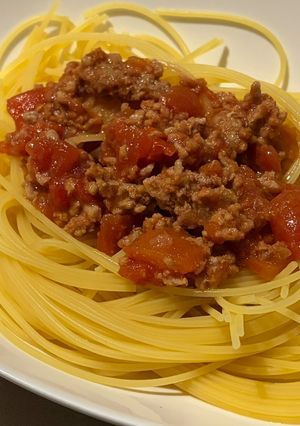 ミートソースパスタ-レシピのメイン写真
