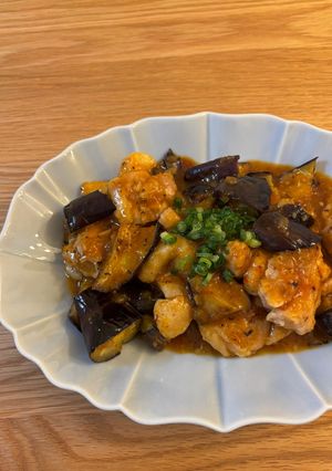 茄子と鶏肉のチリチリ-レシピのメイン写真