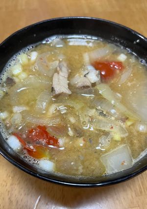 温まる鯖缶トマト味噌汁-レシピのメイン写真