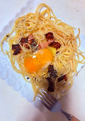 簡単！ニンニクベーコンのパスタ♪-レシピのメイン写真